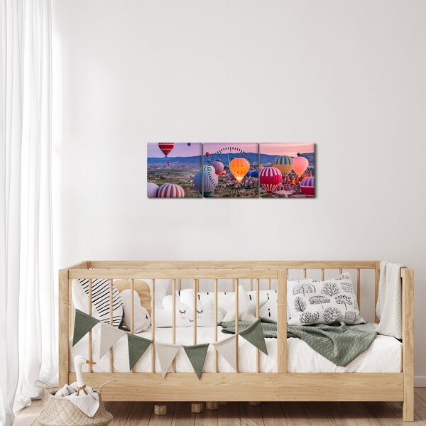 Kép - Hőlégballonok (órával) (90x30 cm)