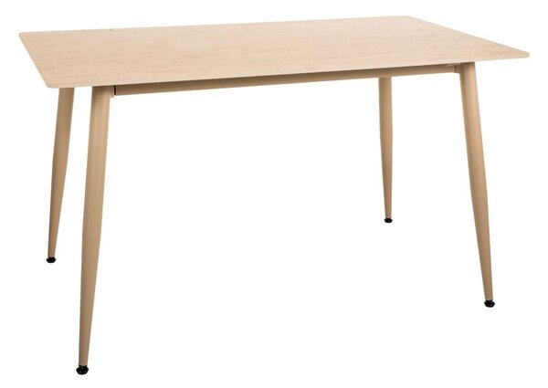 Étkezőasztal TALVEN kerámia travertin lappal 130x70 cm, travertin/kasmír