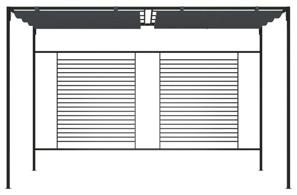 Antracitszürke pavilon behúzható tetővel 3 x 4 x 2,3 m 180 g/m²