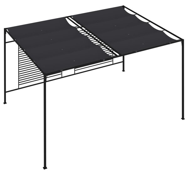 Antracitszürke pavilon behúzható tetővel 3 x 4 x 2,3 m 180 g/m²