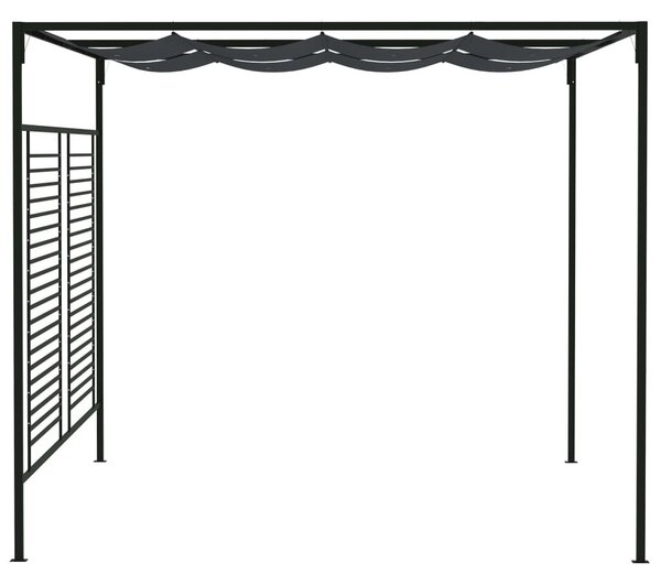 Antracitszürke pavilon behúzható tetővel 3 x 4 x 2,3 m 180 g/m²