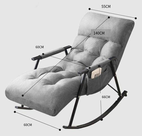 BeComfort Hintaszék - Szürke - 140x60x90cm
