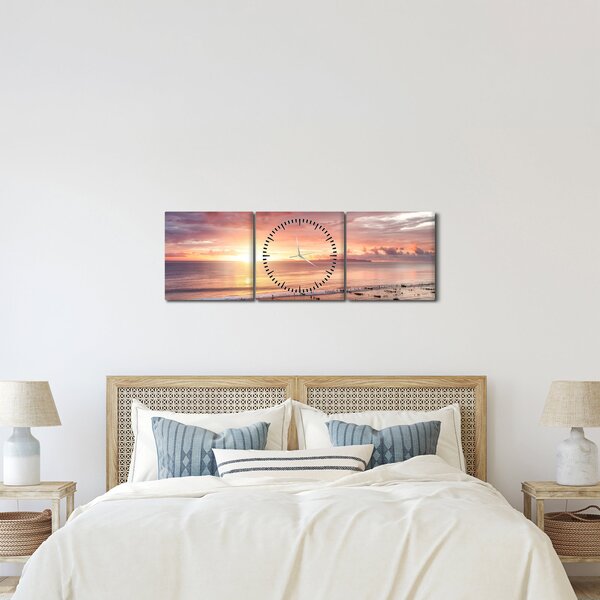 Kép - Tenger panoráma (órával) (90x30 cm)