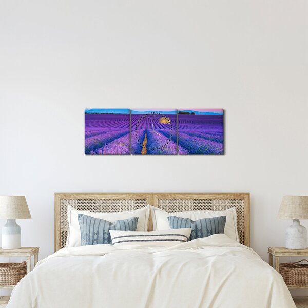 Kép - Levendula mező (órával) (90x30 cm)