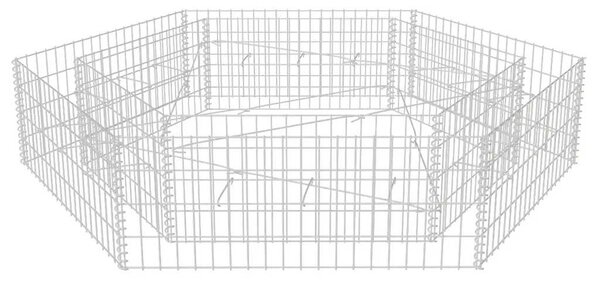 VidaXL hatszögletű gabion magaságyás 200 x 173 x 40 cm
