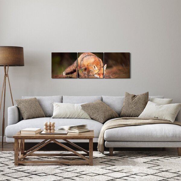 Kép - Róka az erdőben (órával) (90x30 cm)