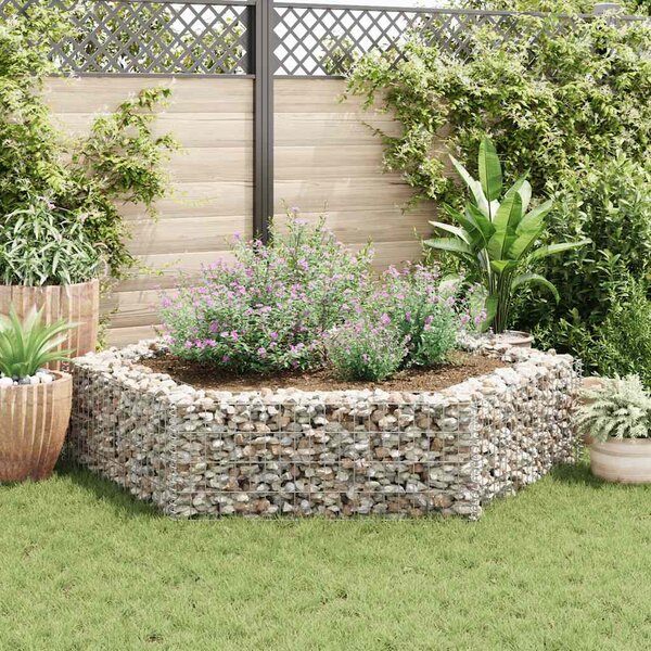 VidaXL hatszögletű gabion magaságyás 200 x 173 x 40 cm