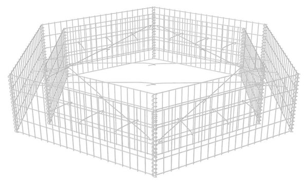 VidaXL hatszögletű gabion magaságyás 200 x 173 x 40 cm