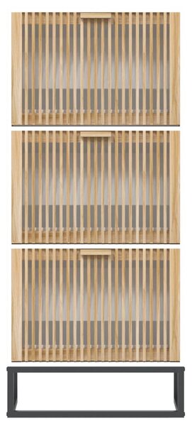 Fehér szerelt fa cipősszekrény 52x25x120 cm