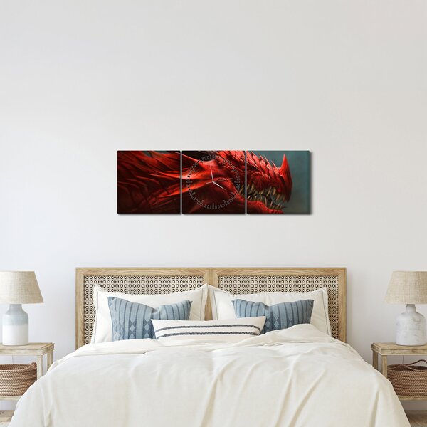 Kép - Sárkány (órával) (90x30 cm)