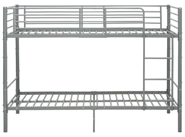 Szürke fém emeletes ágy 90 x 200 cm