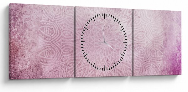 Kép - Mandala rózsaszín falon (órával) (90x30 cm)