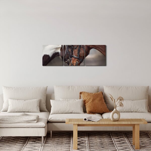 Kép - Szerelmes lovak (órával) (90x30 cm)