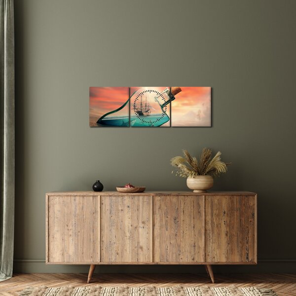Kép - Élet a palack (órával) (90x30 cm)