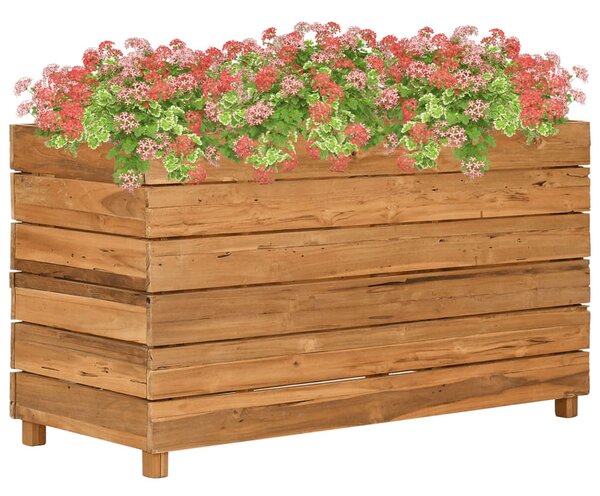 Újrahasznosított tíkfa és acél magaságyás 100 x 40 x 55 cm