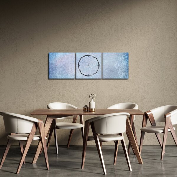 Kép - Mandalák kékszínben (órával) (90x30 cm)
