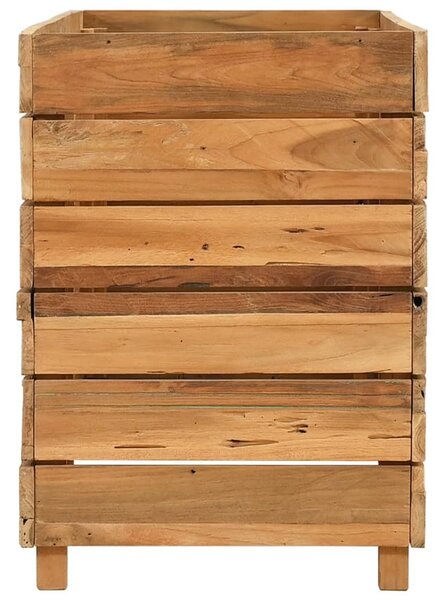 Újrahasznosított tíkfa és acél magaságyás 100 x 40 x 55 cm