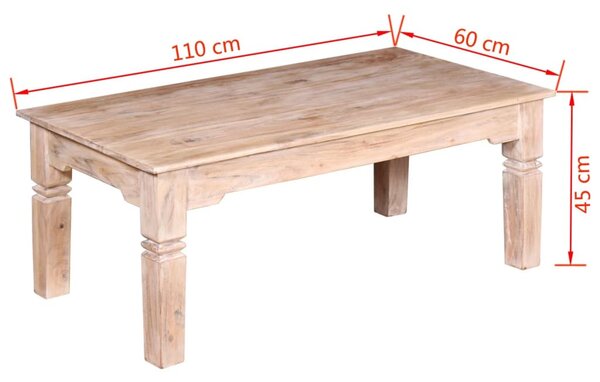 Tömör akácfa dohányzóasztal 110x60x45 cm