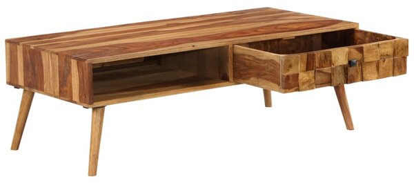 Tömör akácfából dohányzóasztal mézszínű felülettel 110x50x37 cm