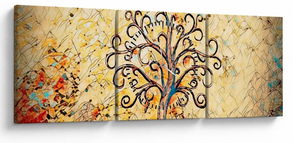 Kép - Mozaik életfa (órával) (90x30 cm)