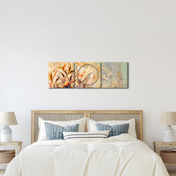 Kép - Festett növények (órával) (90x30 cm)