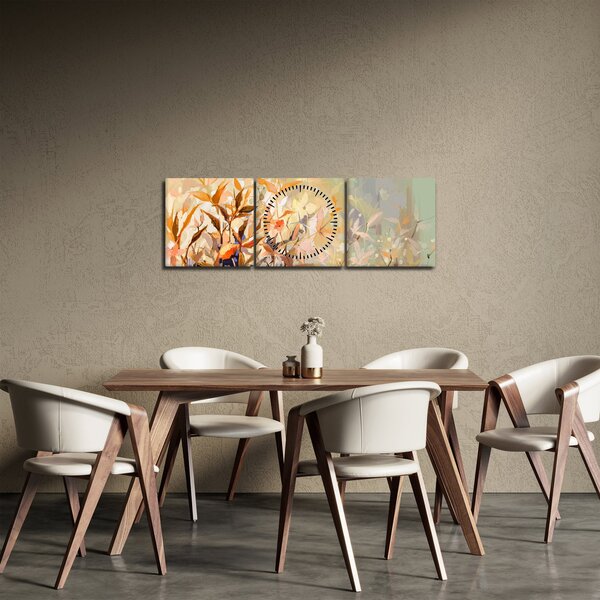 Kép - Festett növények (órával) (90x30 cm)