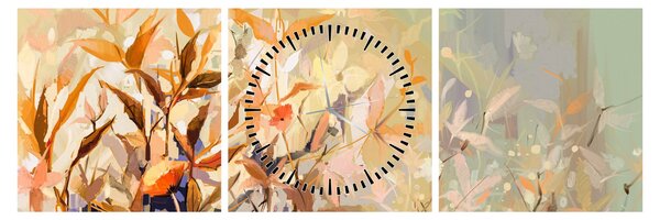 Kép - Festett növények (órával) (90x30 cm)