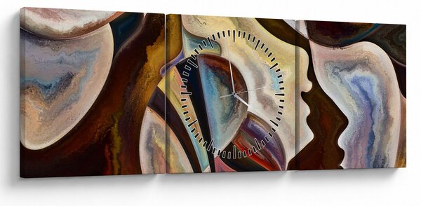 Kép - Absztrakció fejek (órával) (90x30 cm)