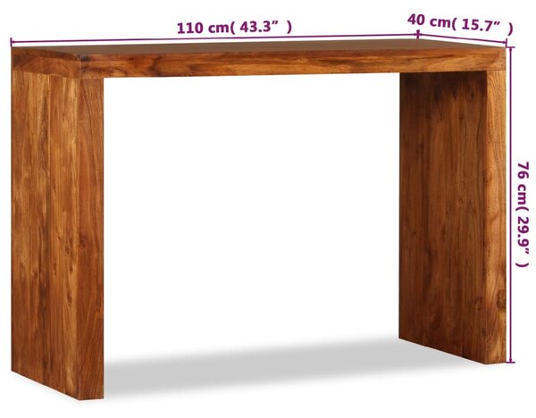Tömör fa konzolasztal mézszínű bevonattal 110 x 40 x 76 cm