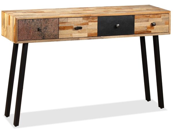 Tömör újrahasznosított fa tálalóasztal 120 x 30 x 76 cm