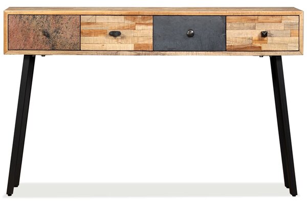 Tömör újrahasznosított fa tálalóasztal 120 x 30 x 76 cm