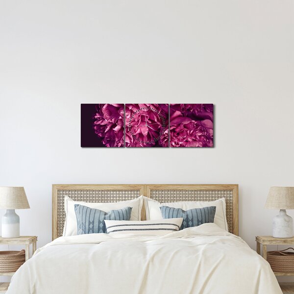Kép - Csokor pünkösdi rózsa (órával) (90x30 cm)