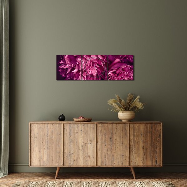 Kép - Csokor pünkösdi rózsa (órával) (90x30 cm)