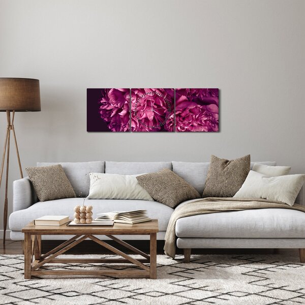 Kép - Csokor pünkösdi rózsa (órával) (90x30 cm)