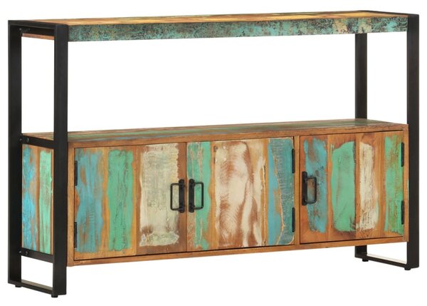 Tömör újrahasznosított fa tálalószekrény 120 x 30 x 75 cm