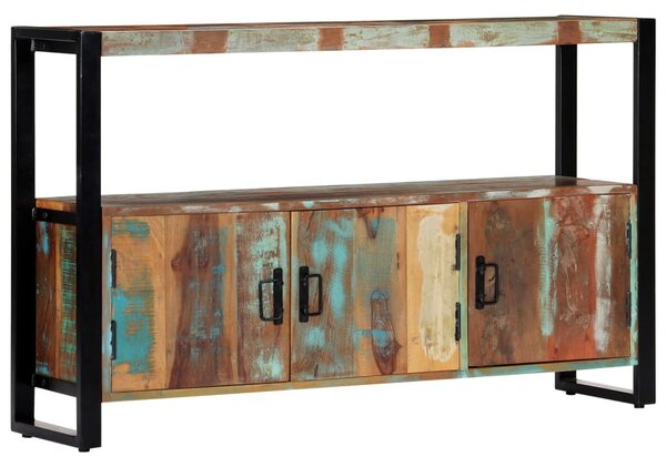 Tömör újrahasznosított fa tálalószekrény 120 x 30 x 75 cm