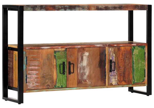 Tömör újrahasznosított fa tálalószekrény 120 x 30 x 75 cm