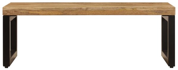 Tömör mangófa és acél dohányzóasztal 100 x 50 x 35 cm