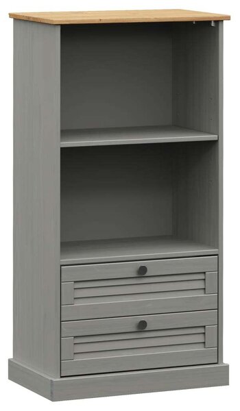 Vigo szürke tömör fenyőfa könyvespolc 60x35x114,5 cm