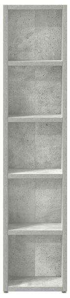 2 db betonszürke forgácslap CD-tartó szekrény 21 x 16 x 93,5 cm