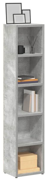 2 db betonszürke forgácslap CD-tartó szekrény 21 x 16 x 93,5 cm