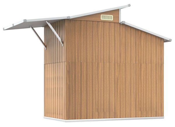 Barna horganyzott acél kerti fészer 270 x 130 x 208,5 cm