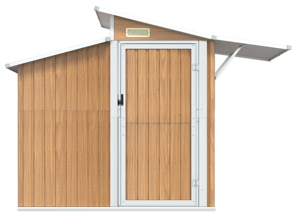 Barna horganyzott acél kerti fészer 270 x 130 x 208,5 cm