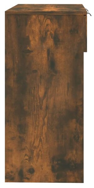 Füstös tölgyszínű szerelt fa tálalóasztal 90 x 36 x 75 cm