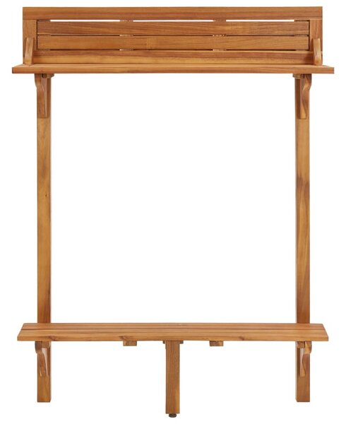 Tömör akácfa erkély bárasztal 90 x 37 x 122,5 cm