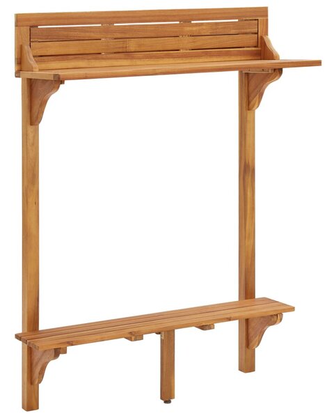 Tömör akácfa erkély bárasztal 90 x 37 x 122,5 cm