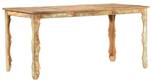Tömör újrahasznosított fa étkezőasztal 160 x 80 x 76 cm
