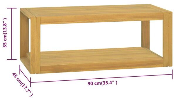 Tömör tíkfa falra szerelhető fürdőszobaszekrény 90 x 45 x 35 cm