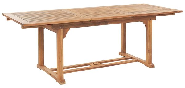 Bővíthető kerti étkezőasztal JAVA 160/220 cm 90 cm Akácfa Világosbarna