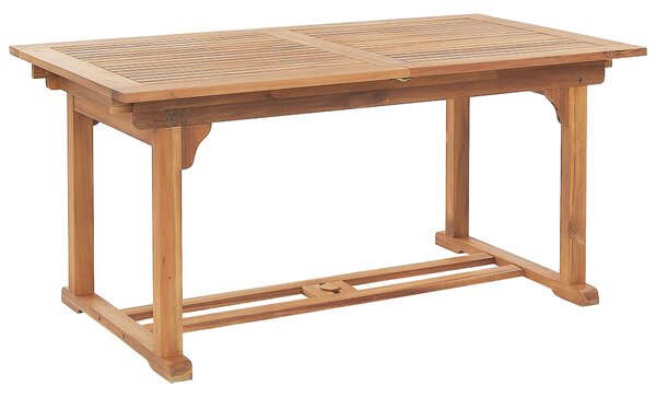 Bővíthető kerti étkezőasztal JAVA 160/220 cm 90 cm Akácfa Világosbarna